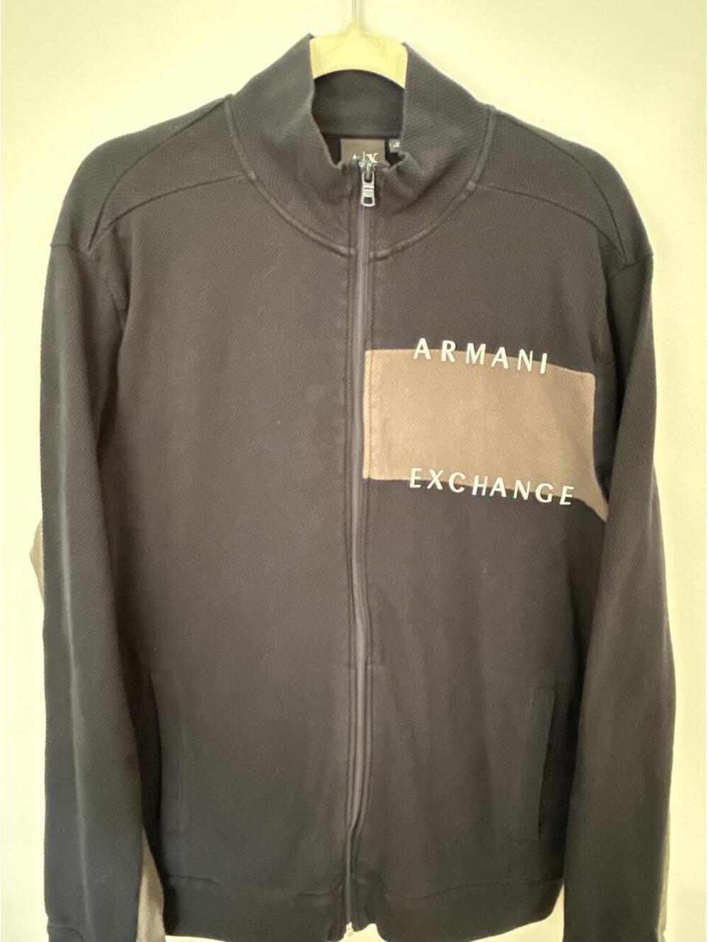 VINTAGE Armani Exchange black & gray zip-up jacket unisex